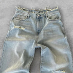 Men's wide leg baggy jeans — leg detail