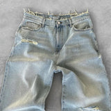 Men's wide leg baggy jeans — leg detail
