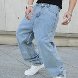 Baggy wide-leg jeans, back view