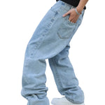 Baggy wide-leg jeans, detail view