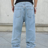Baggy wide-leg jeans, side view
