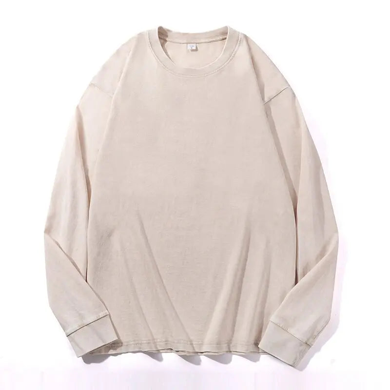 Beige long-sleeve shirt on a white background