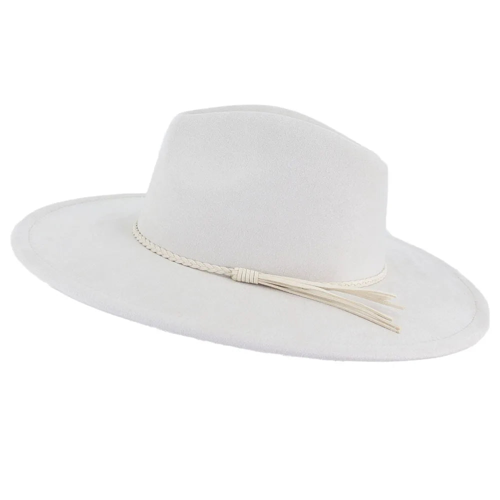 Wide Brim Suede Fedora Hat