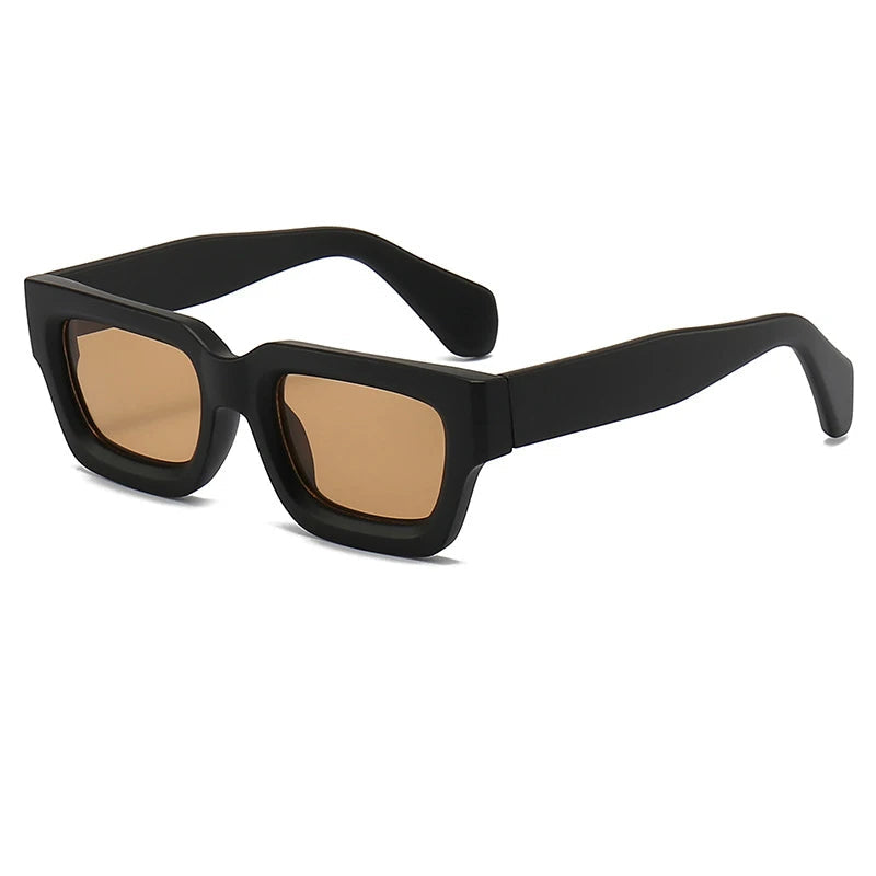 Black And Brown Oversized thick frame square sunglasses — lifestyle shot 06
