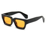 Black And Yellow Oversized thick frame square sunglasses — lifestyle shot 08