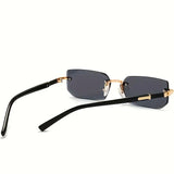 Sunglasses with black frames and dark lenses on a white background