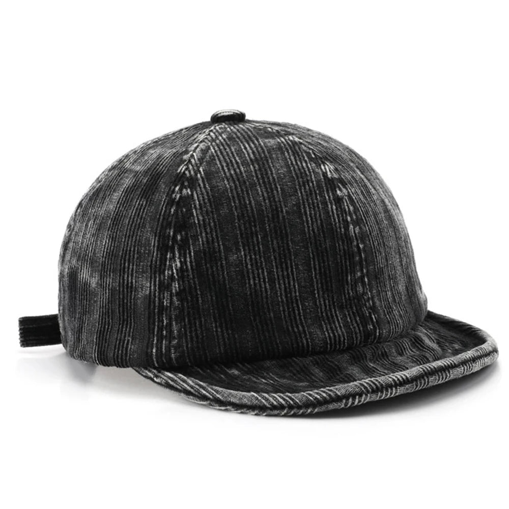 Black Baseball Cap Short brim corduroy baseball cap, multiple colorways