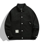 Black jacket with white buttons on a white background
