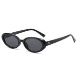 Black Gray Black and gray oval gradient sunglasses flat lay colorway — The Unrivaled Brand