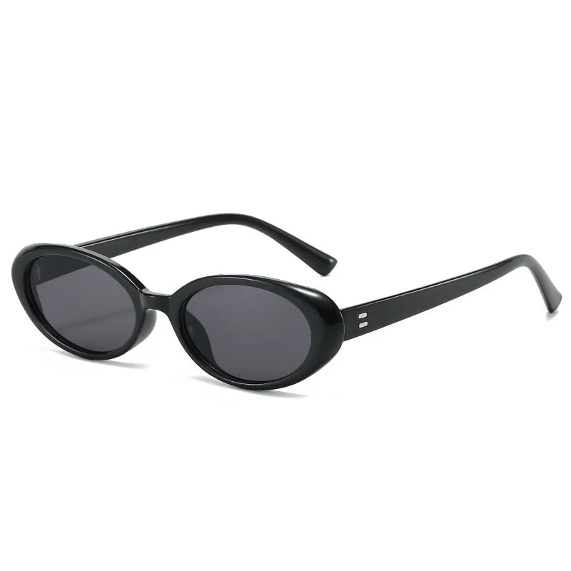 Black Gray Black and gray oval gradient sunglasses flat lay colorway — The Unrivaled Brand