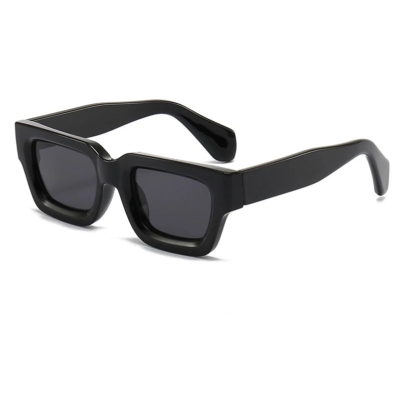 Black Oversized thick frame square sunglasses — lifestyle shot 05