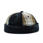 Black Plaid docker cap worn, lifestyle view