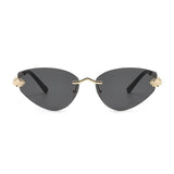 Sunglasses with gold accents on a white background