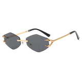 Gold-framed sunglasses with black lenses on a white background