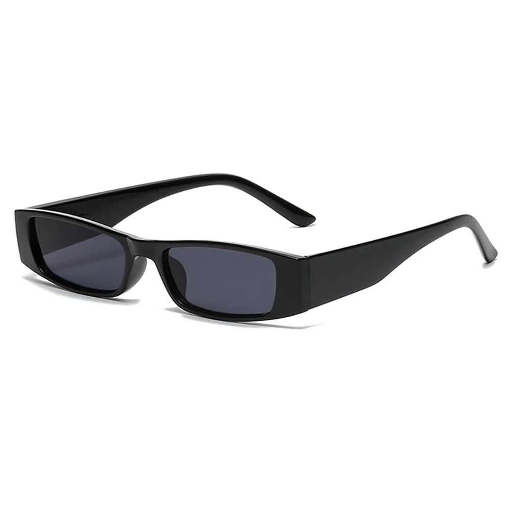Black sunglasses with a white background