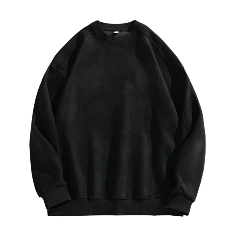 Soft Suede Streetwear Crewneck