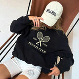 Black Tennis Crewneck
