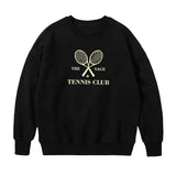 Black Tennis Crewneck
