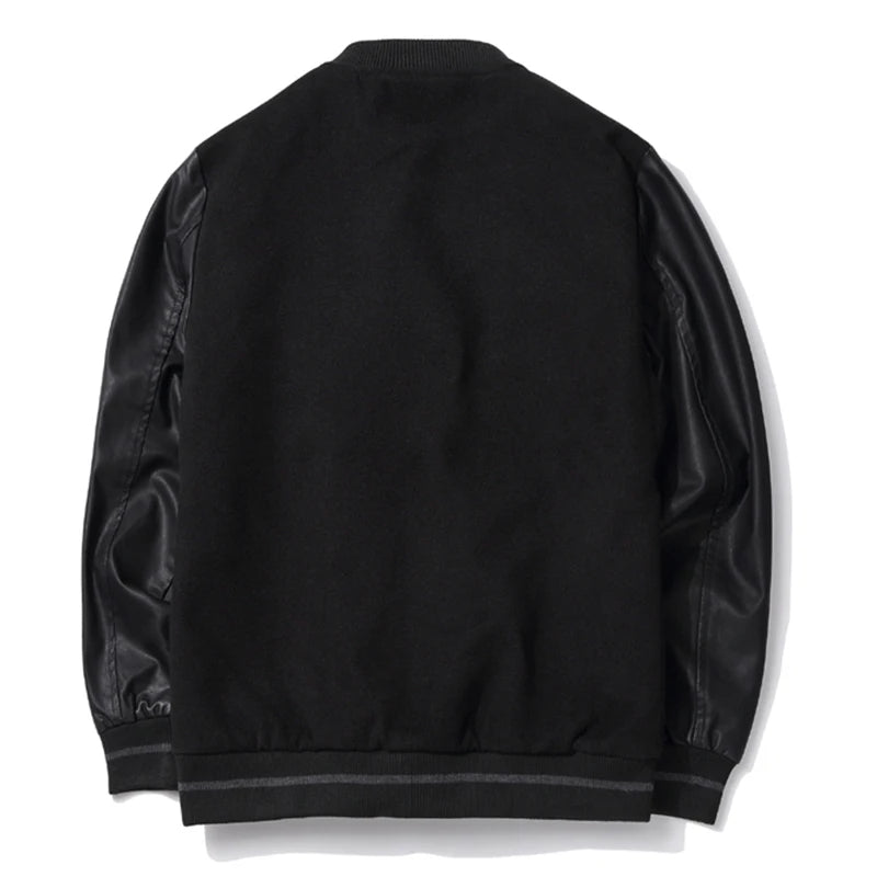 Midnight Black Varsity Jacket