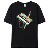 Black Vintage graphic tee, front view