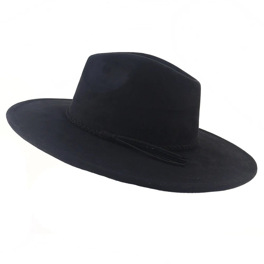 Wide Brim Suede Fedora Hat