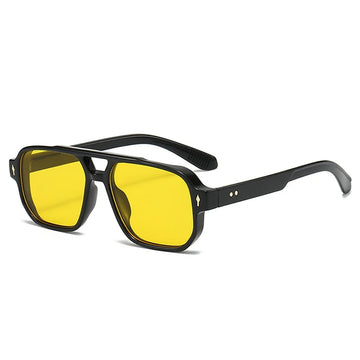 Oversized Double Bridge Sunglasses – Black / Yellow main image 1