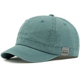 Blue Short brim baseball cap — front view