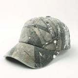 Branc-J1 Camo vintage washed dad hat, front view