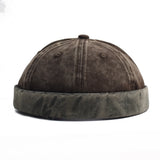 Brown Cotton skullcap brimless hat — lifestyle view