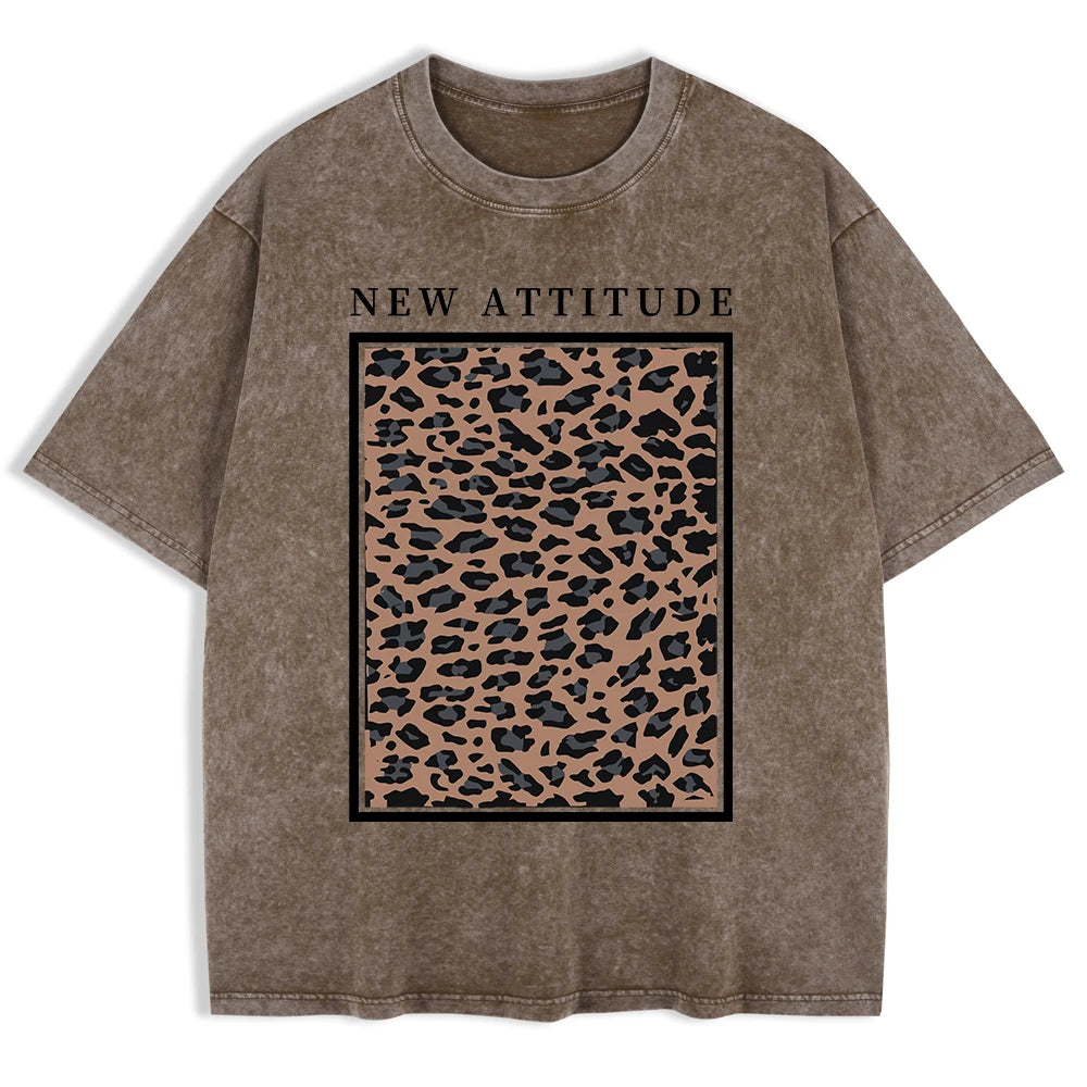 Brown leopard print oversized tee — styled outfit shot