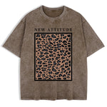 Brown leopard print oversized tee — styled outfit shot