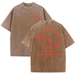 Brown More Espresso Less Depresso oversized tee — styled outfit shot