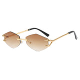 Gold-framed sunglasses with gradient lenses on a white background