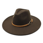 Brown Close-up of print pattern on wide-brim fedora hat