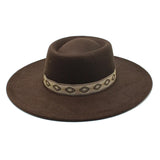 Brown wide-brim felt fedora hat, colorway grid overview