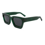 C17 Green Gray Model wearing polarized square sunglasses in third colorway