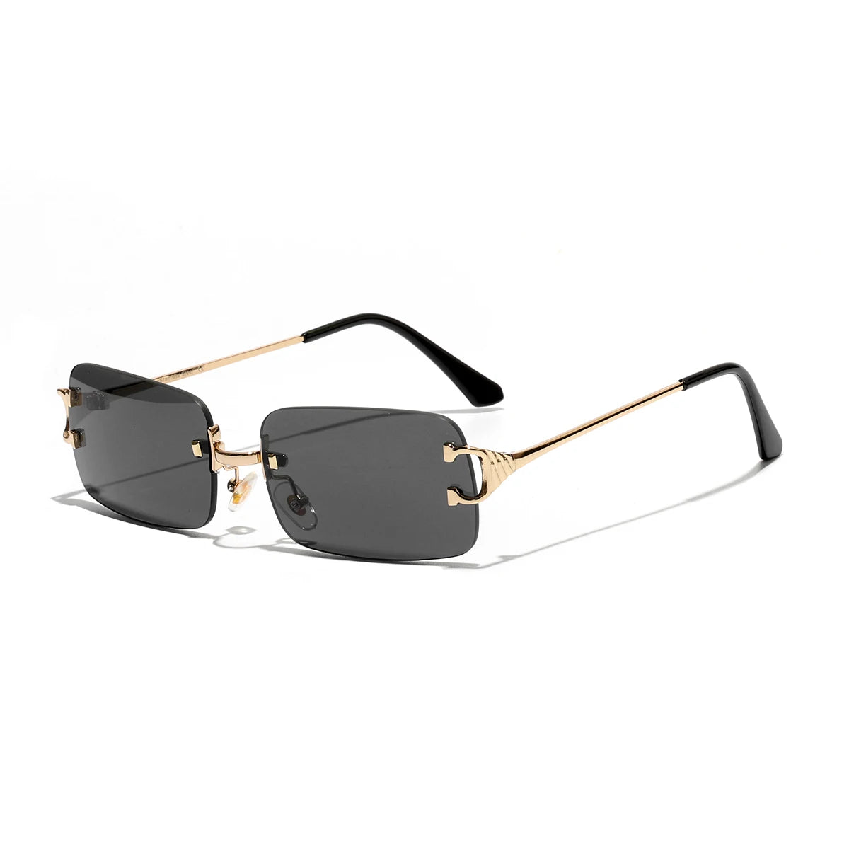 C2 Black Rimless rectangle sunglasses, lens detail