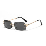 C2 Black Rimless rectangle sunglasses, lens detail