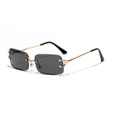 C2 Black Rimless rectangle sunglasses, lens detail