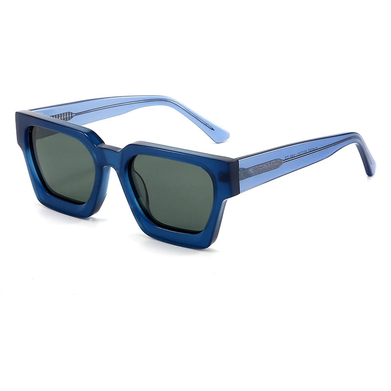 C20 Blue Polarized square sunglasses alternate colorway — front view