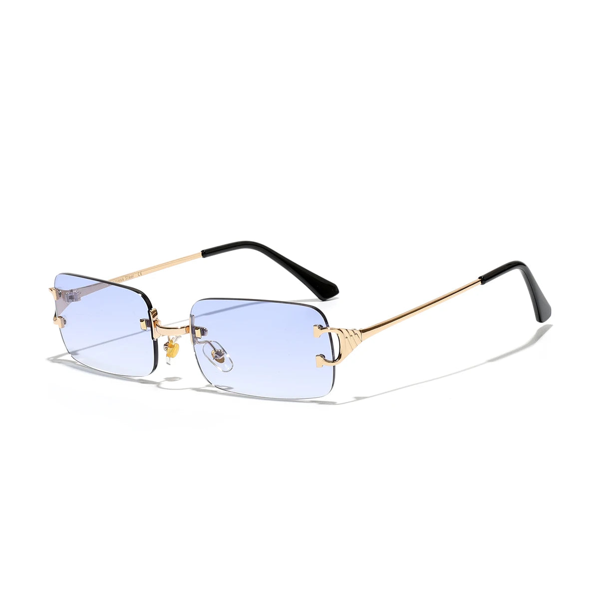 C4 Blue Rimless rectangle sunglasses, lifestyle shot