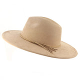 Wide Brim Suede Fedora Hat