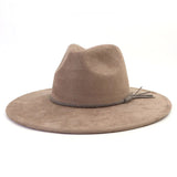 Wide Brim Suede Fedora Hat