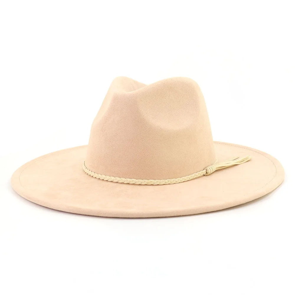 Wide Brim Suede Fedora Hat