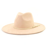 Wide Brim Suede Fedora Hat