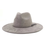 Wide Brim Suede Fedora Hat