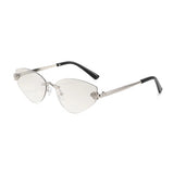 Sunglasses with clear lenses and black arms on a white background