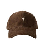 Coffee Corduroy baseball dad hat — worn three-quarter angle