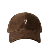 Coffee Corduroy baseball dad hat — worn three-quarter angle