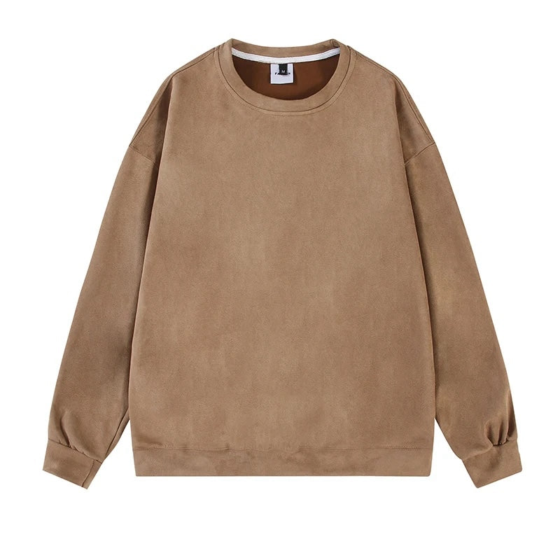 Streetwear Suede Sweatshirt